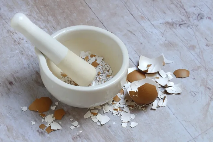 Framed Print : Broken Eggshells Crushed with Mortar Print