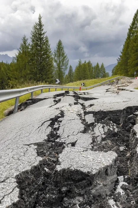 Framed Print : Broken Road with Cracks in Belluno, Italy Print Framed Print : Broken Road with Cracks in Belluno, Italy Print