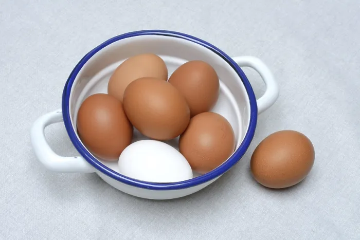 Framed Print : Brown and White Chicken Eggs in Shell Print