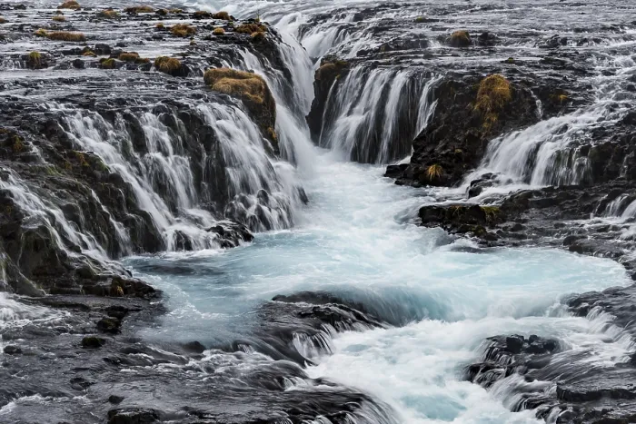 Framed Print : Bruarfoss Waterfall in Winter Print, Iceland Framed Print : Bruarfoss Waterfall in Winter Print, Iceland