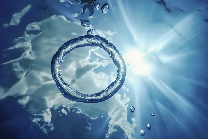 Framed Print : Bubble Ring Underwater Ascends towards the Sun Print Framed Print : Bubble Ring Underwater Ascends towards the Sun Print