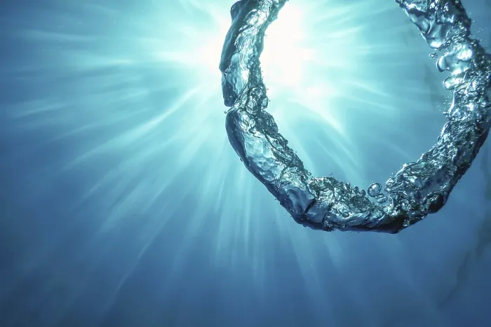 Framed Print : Bubble Ring Underwater Ascends Towards the Sun Print Framed Print : Bubble Ring Underwater Ascends Towards the Sun Print