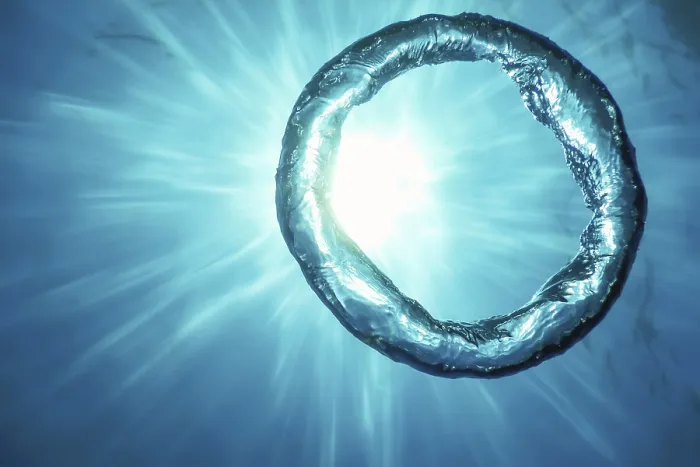 Framed Print : Bubble Ring Underwater Ascends Towards the Sun Print Framed Print : Bubble Ring Underwater Ascends Towards the Sun Print