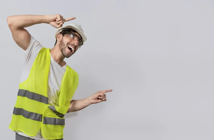 Framed Print : Builder Engineer Pointing to the Right Print Framed Print : Builder Engineer Pointing to the Right Print