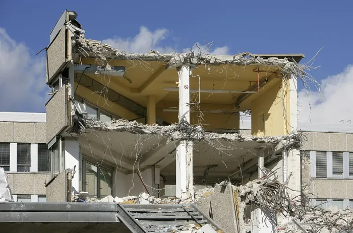 Framed Print : Demolition Print: Building in Progress Framed Print : Demolition Print: Building in Progress