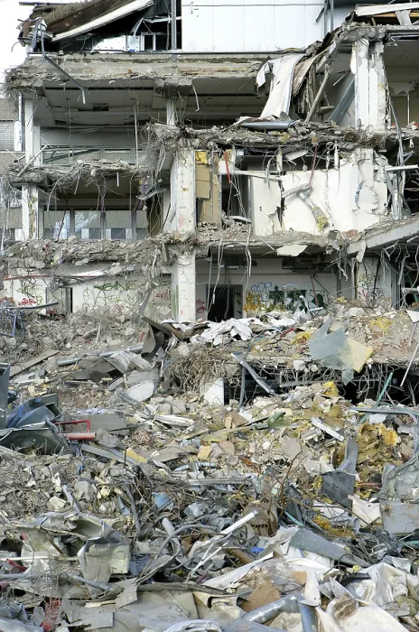 Framed Print : Building Demolition Print: Debris and Destruction Framed Print : Building Demolition Print: Debris and Destruction