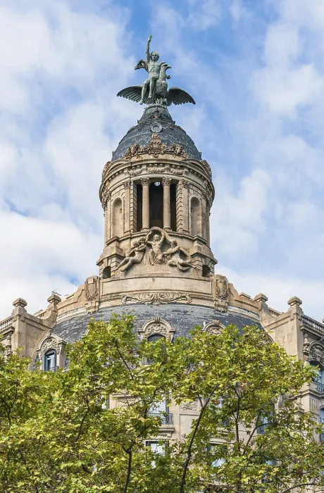 Framed Print : Print of Building of the Union and the Phoenix, Barcelona Framed Print : Print of Building of the Union and the Phoenix, Barcelona