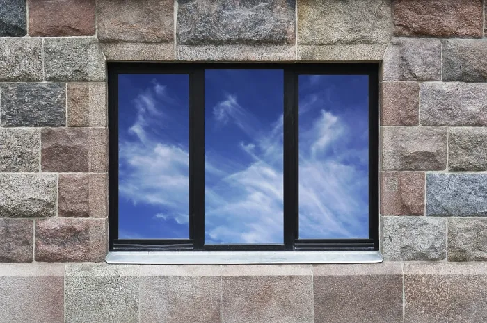 Framed Print : Granite Wall with Glass Window Print Framed Print : Granite Wall with Glass Window Print