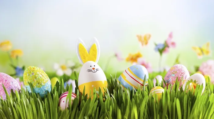Framed Print : A Bunny in a Field of Easter Eggs Print Framed Print : A Bunny in a Field of Easter Eggs Print