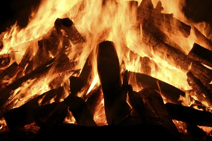 Framed Print : Burning Campfire Print