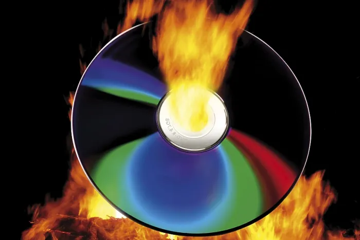 Framed Print : Burning CD / DVD Print