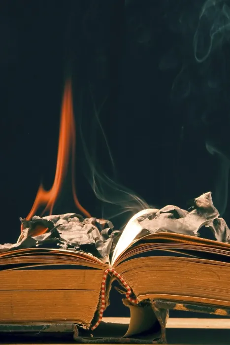 Framed Print : Burning Old Book Print Framed Print : Burning Old Book Print