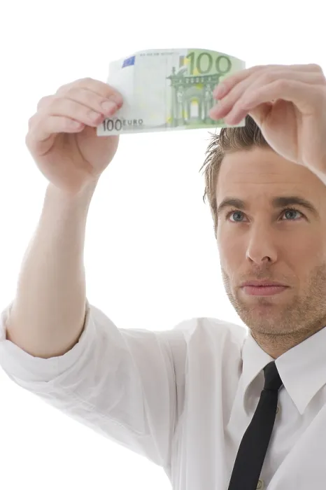 Framed Print : Businessman Checking Banknote Print Framed Print : Businessman Checking Banknote Print