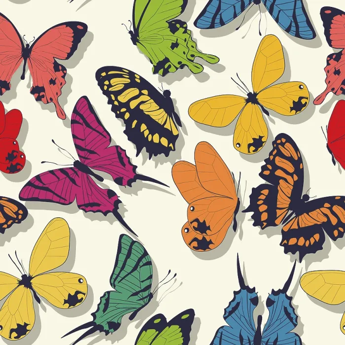 Framed Print : Butterflies Vector Seamless Pattern Print Framed Print : Butterflies Vector Seamless Pattern Print