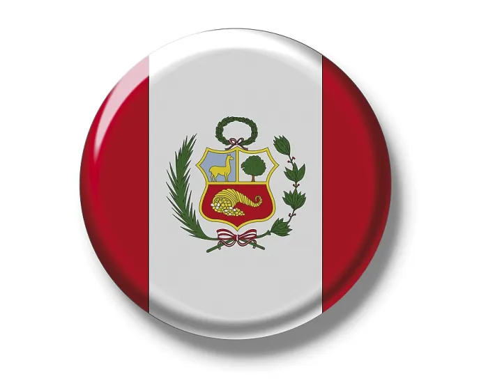 Framed Print : Peru Flag Print Button Badge Framed Print : Peru Flag Print Button Badge