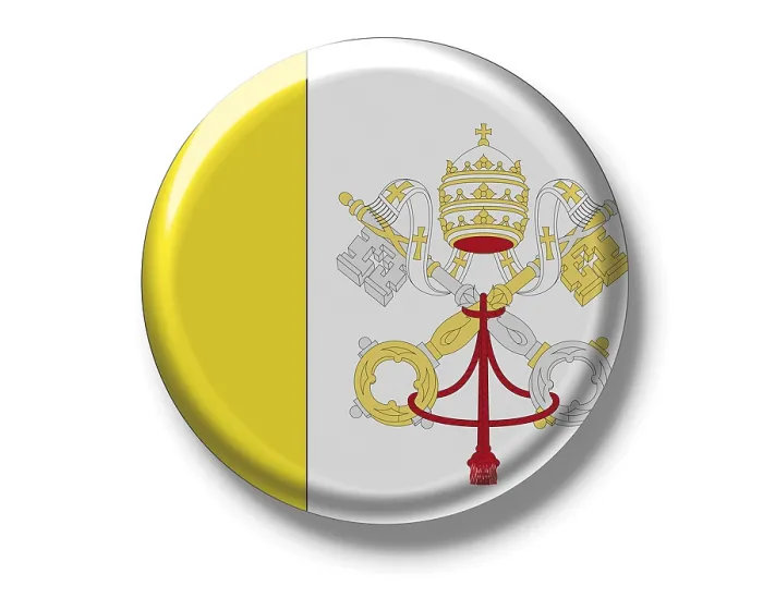 Framed Print : Vatican Flag Button Badge Print Detail Framed Print : Vatican Flag Button Badge Print Detail