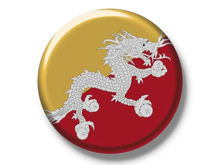 Framed Print : Button, Flag of Bhutan Print Framed Print : Button, Flag of Bhutan Print