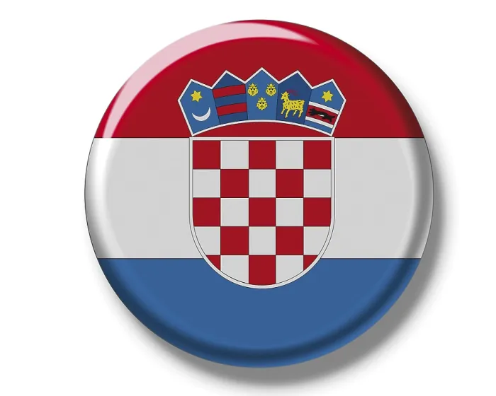 Framed Print : Button, Flag of Croatia Print Framed Print : Button, Flag of Croatia Print