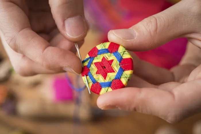 Framed Print : Button Maker Stitching and Wrapping Print, Seventh Step Framed Print : Button Maker Stitching and Wrapping Print, Seventh Step