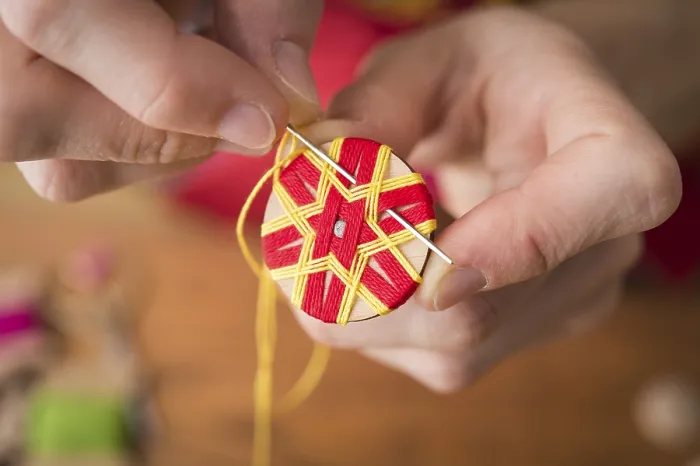 Framed Print : Button Maker Stitching Print: Posamentenknopfe Star Pattern Framed Print : Button Maker Stitching Print: Posamentenknopfe Star Pattern