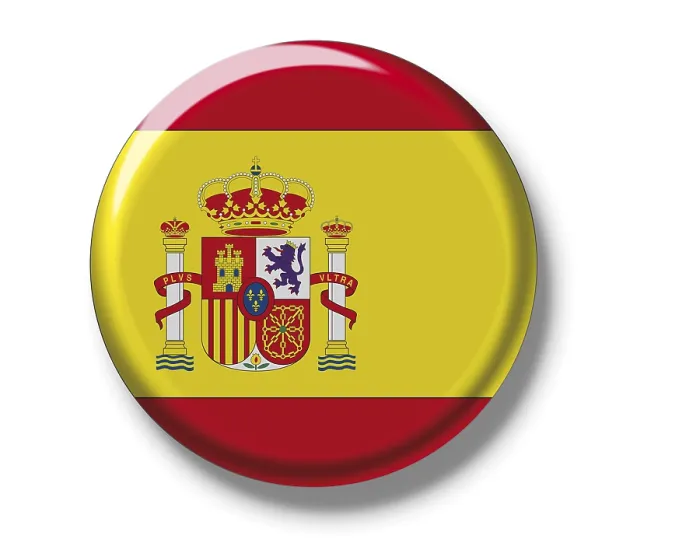 Framed Print : Button, national flag of Spain Print Framed Print : Button, national flag of Spain Print