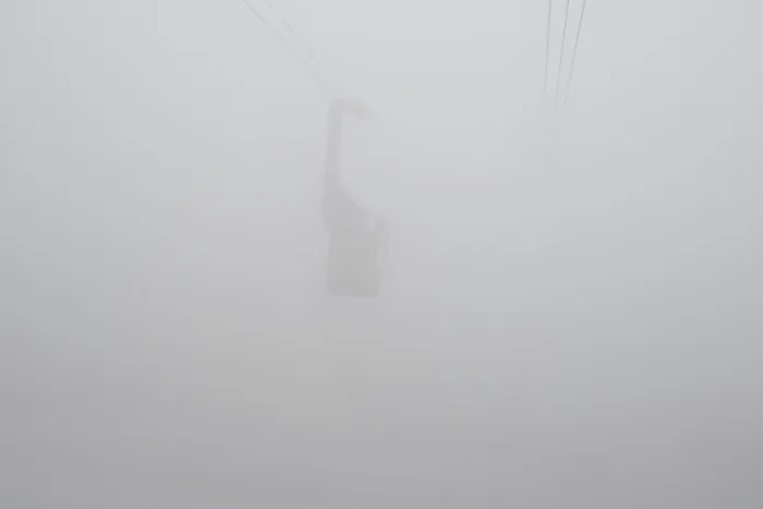 Framed Print : Cableway in the Cloud Print, Switzerland Framed Print : Cableway in the Cloud Print, Switzerland