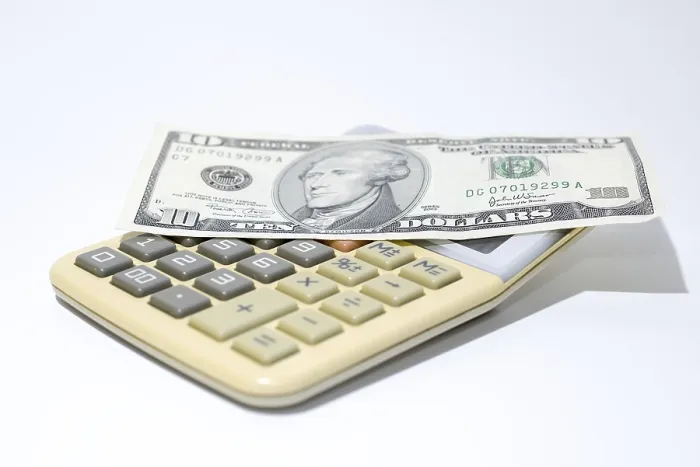 Framed Print : Calculator and Ten Dollar Print Framed Print : Calculator and Ten Dollar Print