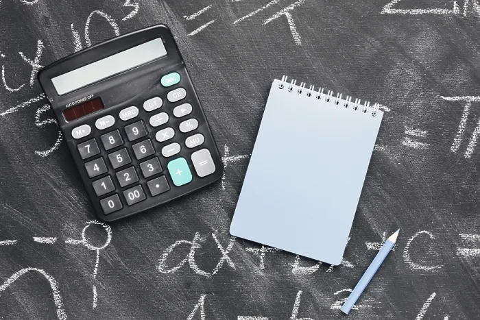 Framed Print : Calculator Notebook Chalkboard Print Framed Print : Calculator Notebook Chalkboard Print