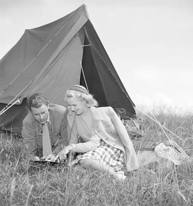 Framed Print : Camping in the old days Print Framed Print : Camping in the old days Print