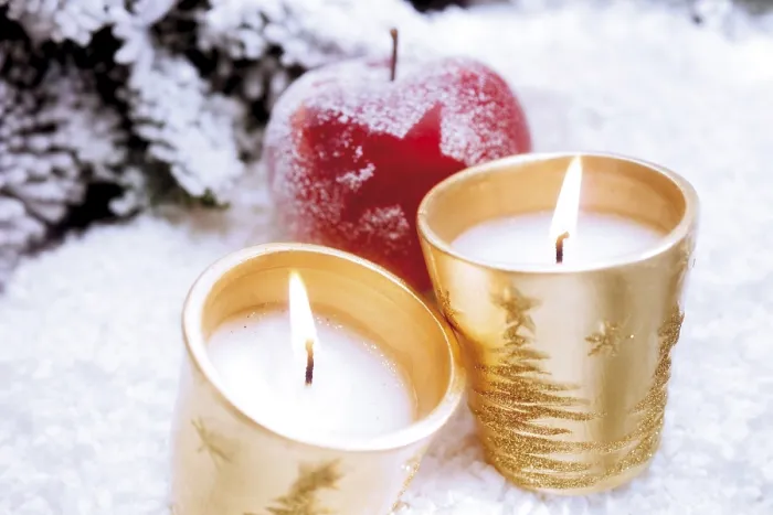 Framed Print : Candles in Snow Print Framed Print : Candles in Snow Print
