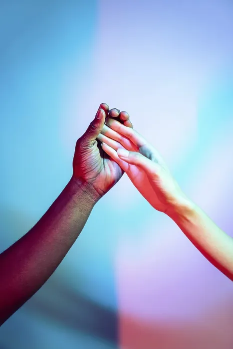 Framed Print : Multiethnic Hands in Unity Print