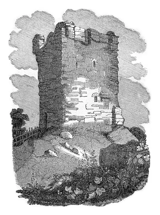 Framed Print : Castle Castleton, Earl of Derby Print, 1837 Framed Print : Castle Castleton, Earl of Derby Print, 1837