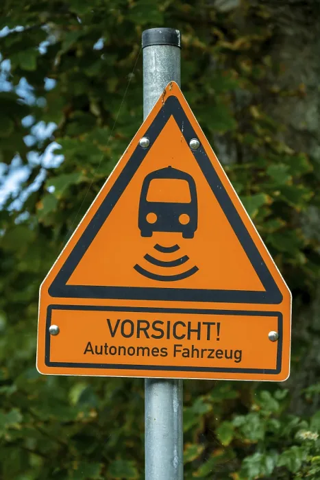 Framed Print : Caution Autonomous Vehicle Print, Keitum, Sylt, Germany Framed Print : Caution Autonomous Vehicle Print, Keitum, Sylt, Germany