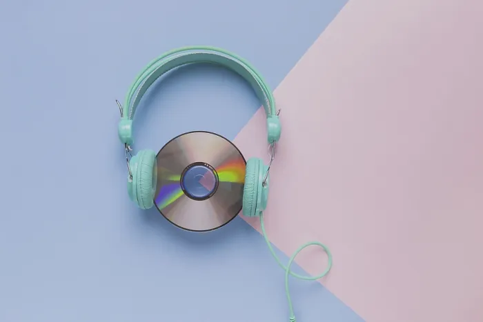 Framed Print : Cd with Headphones Print Framed Print : Cd with Headphones Print