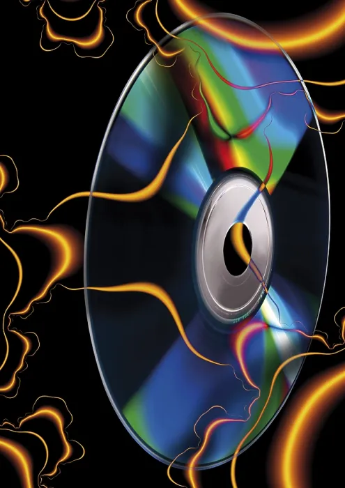Framed Print : Composing Shot: CD and Viruses Print