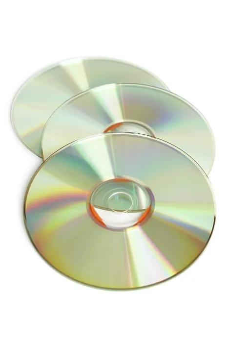 Framed Print : Three CDs on a White Background Print Framed Print : Three CDs on a White Background Print