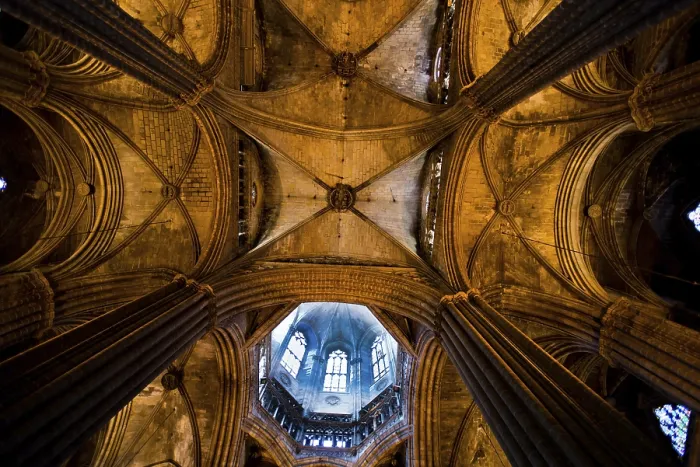Framed Print : Ceiling Interior View of Barcelona Cathedral Gothic Print Framed Print : Ceiling Interior View of Barcelona Cathedral Gothic Print