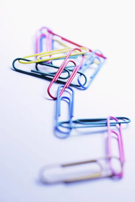 Framed Print : Colored Paperclips Chained Print Framed Print : Colored Paperclips Chained Print