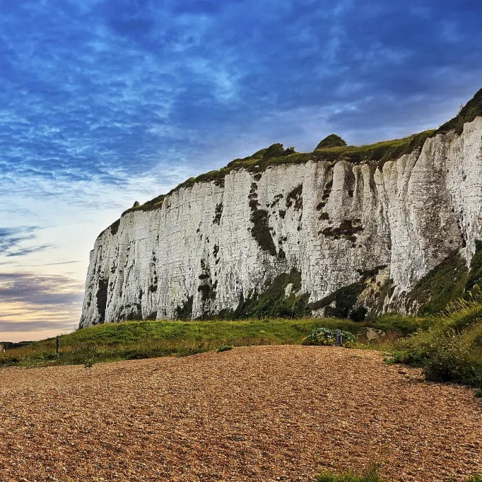Framed Print : Chalk Cliffs on Shingle Beach Print, Kingsdown Beach, Dover Framed Print : Chalk Cliffs on Shingle Beach Print, Kingsdown Beach, Dover