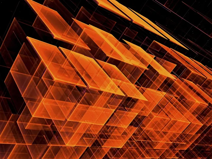 Framed Print : Chaos Cubes Background Print - Fractal Geometry Image