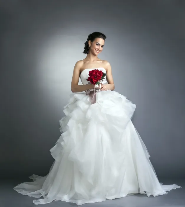 Framed Print : Charming Bride Print on Gray Background