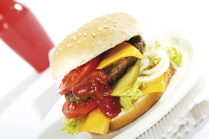 Framed Print : Cheeseburger with Lettuce, Tomatoes Print Framed Print : Cheeseburger with Lettuce, Tomatoes Print