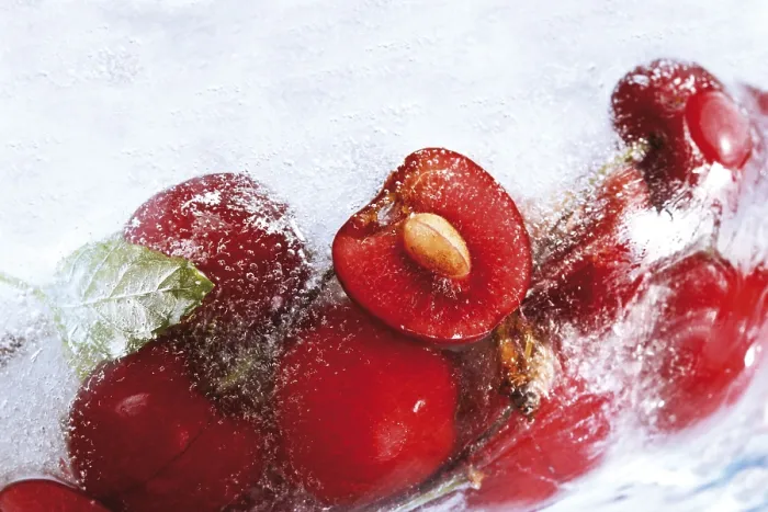 Framed Print : Cherries in Ice Print Framed Print : Cherries in Ice Print