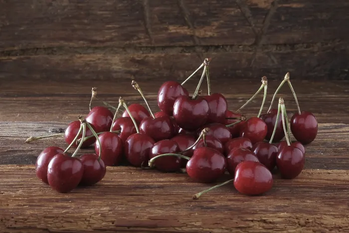 Framed Print : Cherries on rustic wood Print Framed Print : Cherries on rustic wood Print
