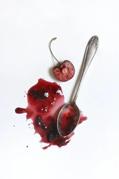 Framed Print : Cherry Jam Print with Spoon Framed Print : Cherry Jam Print with Spoon