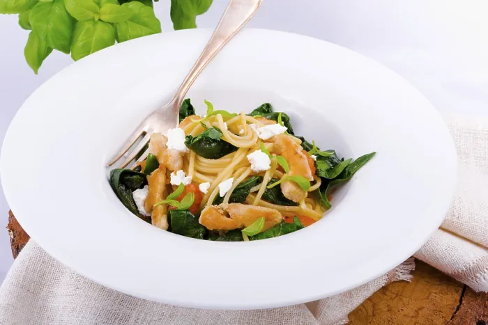 Framed Print : Chicken Spinach Pasta Print Framed Print : Chicken Spinach Pasta Print