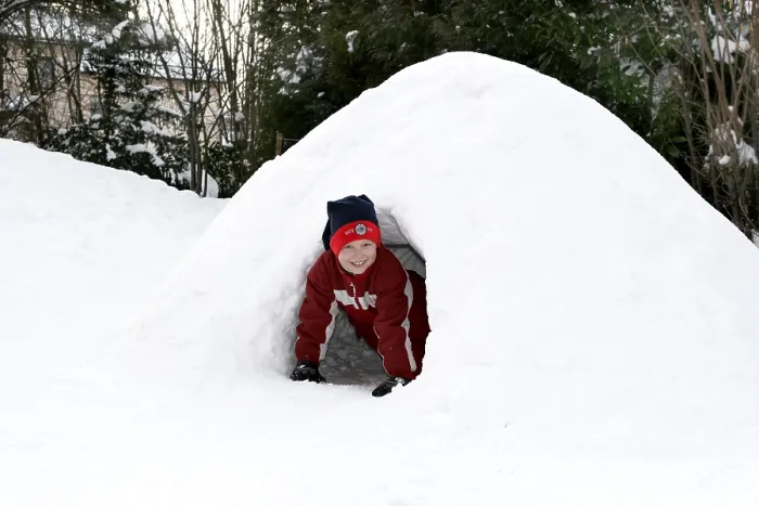 Framed Print : Child Plays in Igloo Print Framed Print : Child Plays in Igloo Print