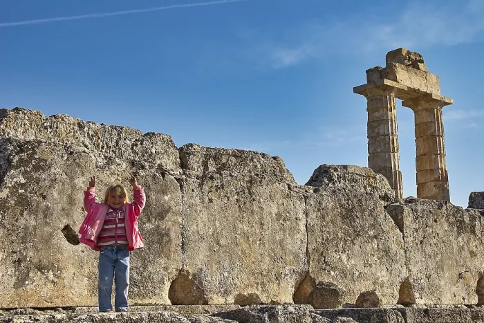 Framed Print : Child in front of ancient column, Nemea, Greece Print Framed Print : Child in front of ancient column, Nemea, Greece Print