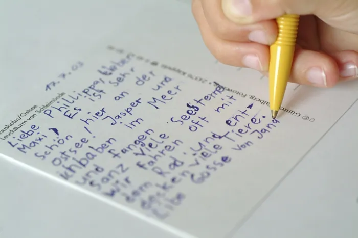 Framed Print : Child Writes a Postcard Print Framed Print : Child Writes a Postcard Print