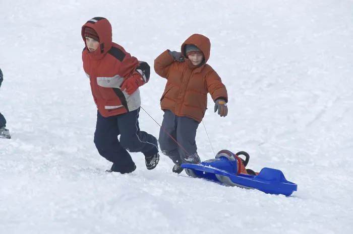 Framed Print : Two Children Pulling Sledge Print Framed Print : Two Children Pulling Sledge Print